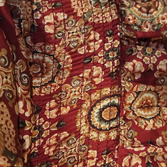 vintage Sequel Floral medallion Patterned blouson smocked waist dress 20w - Picture 5 of 7